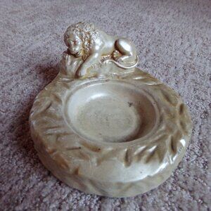 Rare Vintage Resting Lion Ashtray Trinket Dish